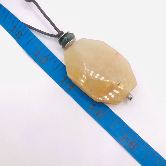 Brown Corded Natural Stone Pendant Necklace - Picture 5 of 5